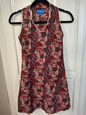 Isla Bonita Red Floral V-Neck Mini Dress Small